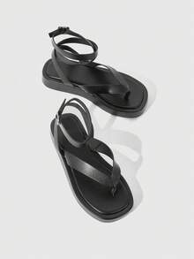 HighSole Women's Adjustable Strap Open Toe Platform Sandals, Soft & Comfortable, Non-Slip, Suitable For Commuting, Shopping, Music Festivals, Beach Vacations, Summer Travel Summer Shoes - Black - View 6