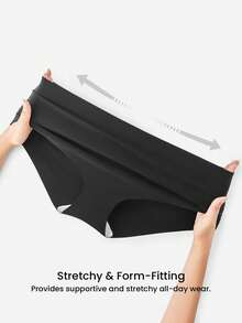 LUVLETTE 1-Pack Quần lót cạp cao kiểm soát bụng định hình thoáng khí màu đen cho nữ - màu đen - Xem 7