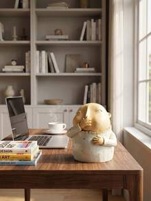 Joivida 1Pc Playful Figure Resin Ornament, Cute Boy & Girl Statue With Distinctive Poses, Perfect For Bathroom, Bedroom Or Study Decoration, Creative Handmade Craft For Interior Styling - multicolor - View 7