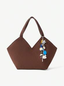 Viva Strut 1 pieza Llavero con cuentas estilo brisa marina, colgante con imitación de estrella de mar y conchas con flecos, colgante para bolso de vacaciones. - Azul - Ver 2