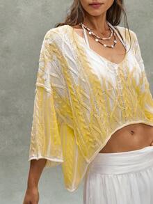 Bohemela Women Knit Tops - Yellow - View 3