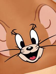 TOM & JERRY X SHEIN 1 件可爱猫咪图案围裙，男女皆宜，适用于烘焙、厨房活动、清洁，亦可作为礼物赠送。 - 棕色 - 查看 2