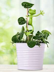 1/3/5 Pcs Frog-Shaped Plant Stands - Creative Climbing Plant Support For Small Potted Plants & Succulents, Cute Stable Durable Plastic Garden Decor, Fantasy Frog Garden Ornaments - multicolor - View 2