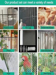 1卷PE阳台防护网 - 可重复使用，柔韧安全，适用于猫狗、家居阳台、花园、家禽、种子、草坪、蔬菜等，防止跌落，安装简便，礼品装 - 彩色 - 查看 6