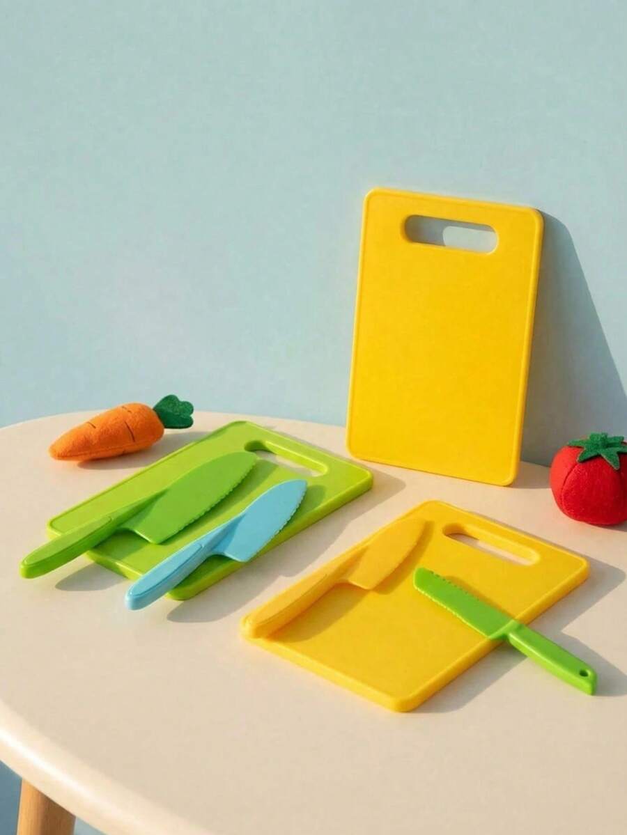 MINKOJA 6 Pieces Montessori Toddler Kitchen Utensil Set,Real Cooking Knife Hay Knife,Birthday Gift(Random Component Color),Cooking Knife Set,Cooking Toy Set,Toddler Knife Set,Kitchen Toy,Kids Kitchen - Multicolor - View 1