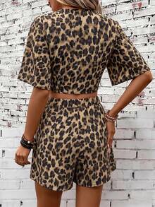 SHEIN Clasi Bộ đồ hai mảnh nữ - Cà phê nâu - Xem 2