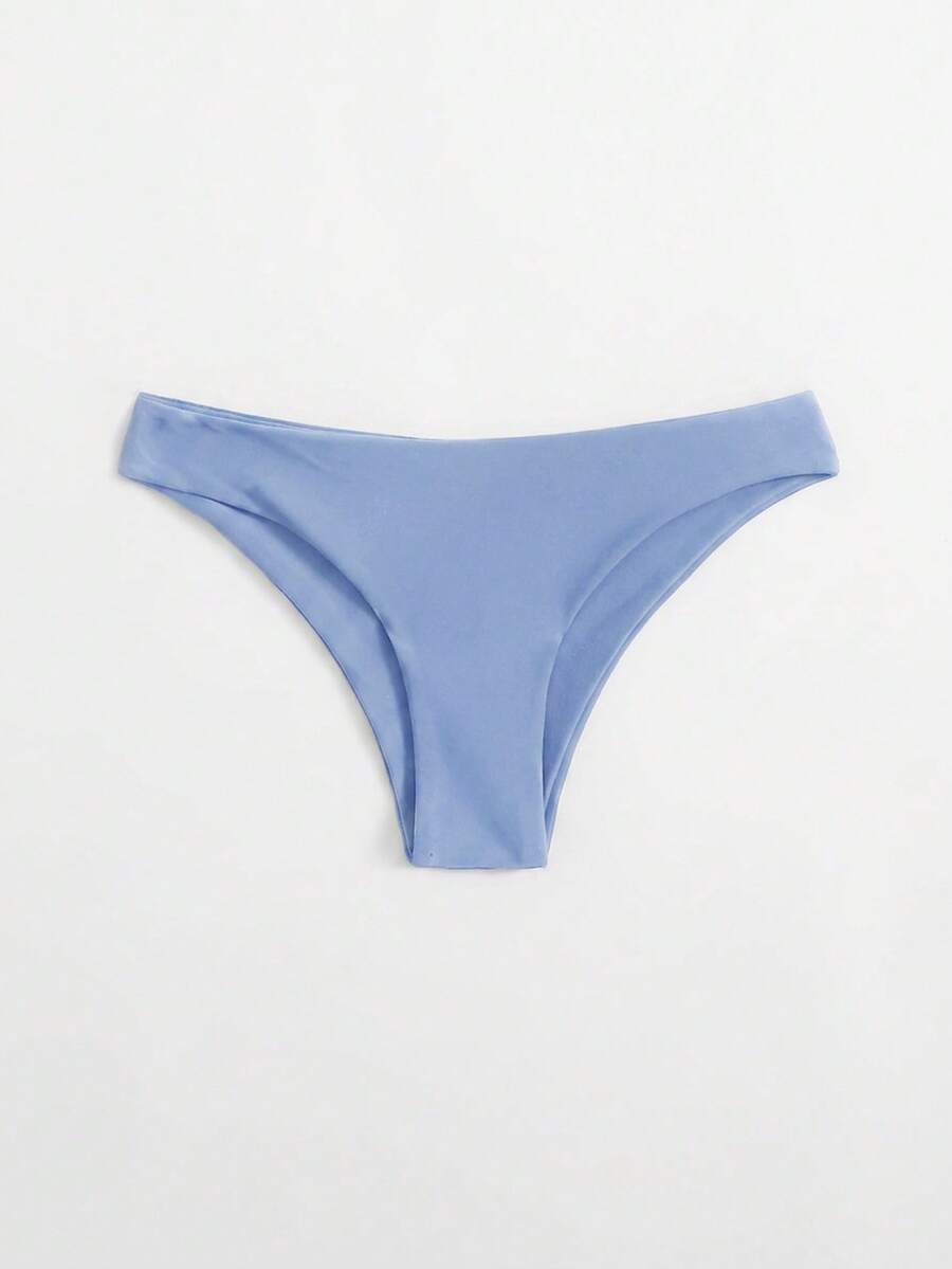Swim Basics 女款素色極簡日常泳裝泳褲 - 藍色 - 查看 1