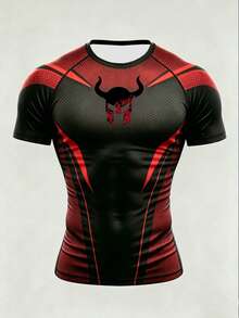 GymBeat Men's Round Neck Raglan Sleeve Fitted Comfortable Fitness Sports T-Shirt - Black - View 6
