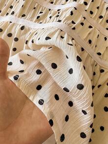 SHEIN Unity Women's Polka Dot Pattern Side Tie Waist Casual Skirt - Black and White - View 6