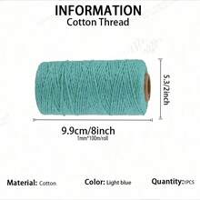 Cuerda de macramé de 2 mm x 100 m, cuerda retorcida colorida, cuerda de algodón, hilo de macramé para colgar en la pared, colgar plantas, manualidades, proyectos de decoración DIY - Multicolor - Ver 19