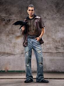 Men's Ripped Jeans, Fashionable & Suitable For Summeremo - Light Wash - View 3
