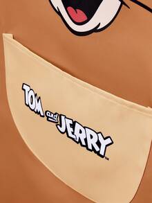 TOM & JERRY X SHEIN 1 件可爱猫咪图案围裙，男女皆宜，适用于烘焙、厨房活动、清洁，亦可作为礼物赠送。 - 棕色 - 查看 4