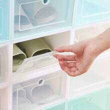 A Set Of 10 Thickened Transparent Plastic Shoe Boxes, Drawer-Style Design, Transparent Front Panel, Suitable For Sneakers, High Heels, Leather Shoes And Casual Shoes. - 10PCS - View 2