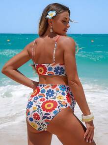 SHEIN 2026SS Spring/Summer Print Comfortable Maternity Swimwear Set, Suitable For Beach Holiday - Multicolor - View 2