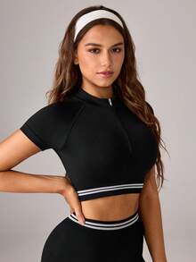 SHEIN Dewbera Áo Tees & Tanks  Thể thao Nữ - màu đen - Xem 5