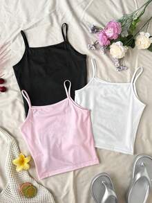 SHEIN 少女夏季猫咪印花吊带背心 - 彩色 - 查看 2