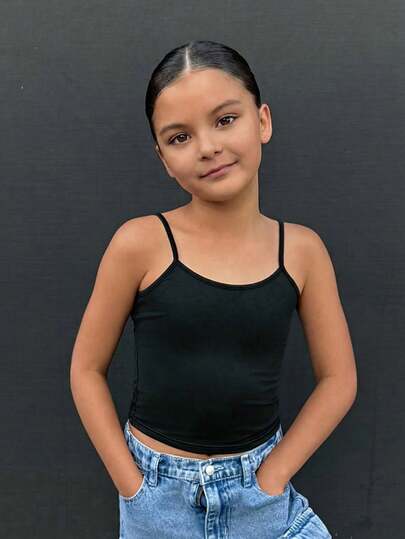 Dazy Kids Girls Plus Size Solid Color Camisole Tank Top