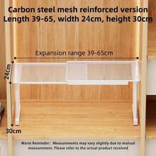 Adjustable Expandable Shelving Unit | High Load Capacity, Space Saving | Fits Wardrobe, Shoe Rack, Kitchen Cabinet (Max Load 50lbs!) | Plate Rack, Shoe Rack, Kitchen Storage, Storage Drawer, Organizer Rack - White - View 10