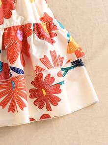 Teenage Girls Two Pieces Set,Casual,Elegant,Cute,Parties,Vacation,Green,Orange Knitted Jacquard Pullover Vest And Double-Layer Cake Skirt Summer - Multicolor - View 7
