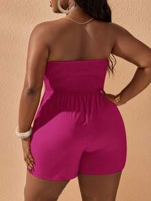 Slaydiva Boho Traditional Beach Formal Vacation Casual Off-Shoulder Sleeveless Rompers For Women,Plus Size Western Wear Jumpsuit,Old Money Style Mint Green - Pink - View 2