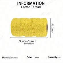 Cuerda de macramé de 2 mm x 100 m, cuerda retorcida colorida, cuerda de algodón, hilo de macramé para colgar en la pared, colgar plantas, manualidades, proyectos de decoración DIY - Multicolor - Ver 22