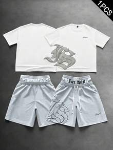 PAVTROS Men's White,Summer,Casual,Streetwear,City Break Shorts,Free Spirit Print Colorblock Waistband Comfortable Daily Wear Outdoor Music Festival - Multicolor - View 2