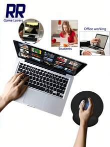 Ergonomic And Comfortable Mouse Pad With A Smooth Surface, Wrist Rest, Anti-Slip Bottom, Suitable For Computers, Gaming, Study, Laptops, Office Work, And Home Use. Back-To-School Gaming Mouse Pad, Desktop Accessories, Office Supplies, Desk Accessories, Desktop Mouse Pad. - Multicolor - View 2