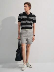 Manfinity CityGents Quần short nam cạp chun có túi bên hông, dây rút - Xám - Xem 6