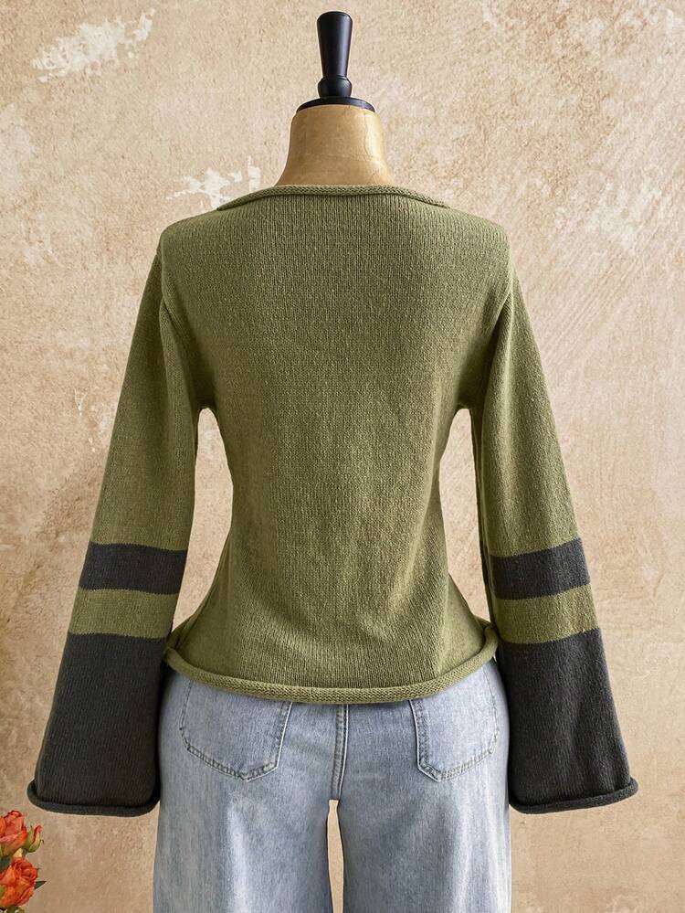 Soleia Plus Size Women's Autumn/Winter Fashion Pentagram Pattern Pullover Sweater - Multicolor - View 2