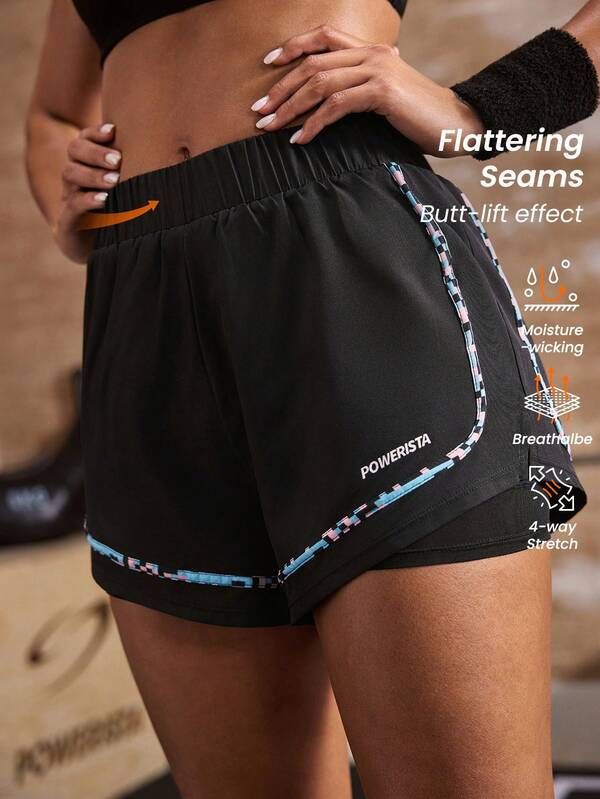 Powerista Pantalones cortos deportivos de verano, elásticos en la cintura, transpirables y casuales para hacer ejercicio