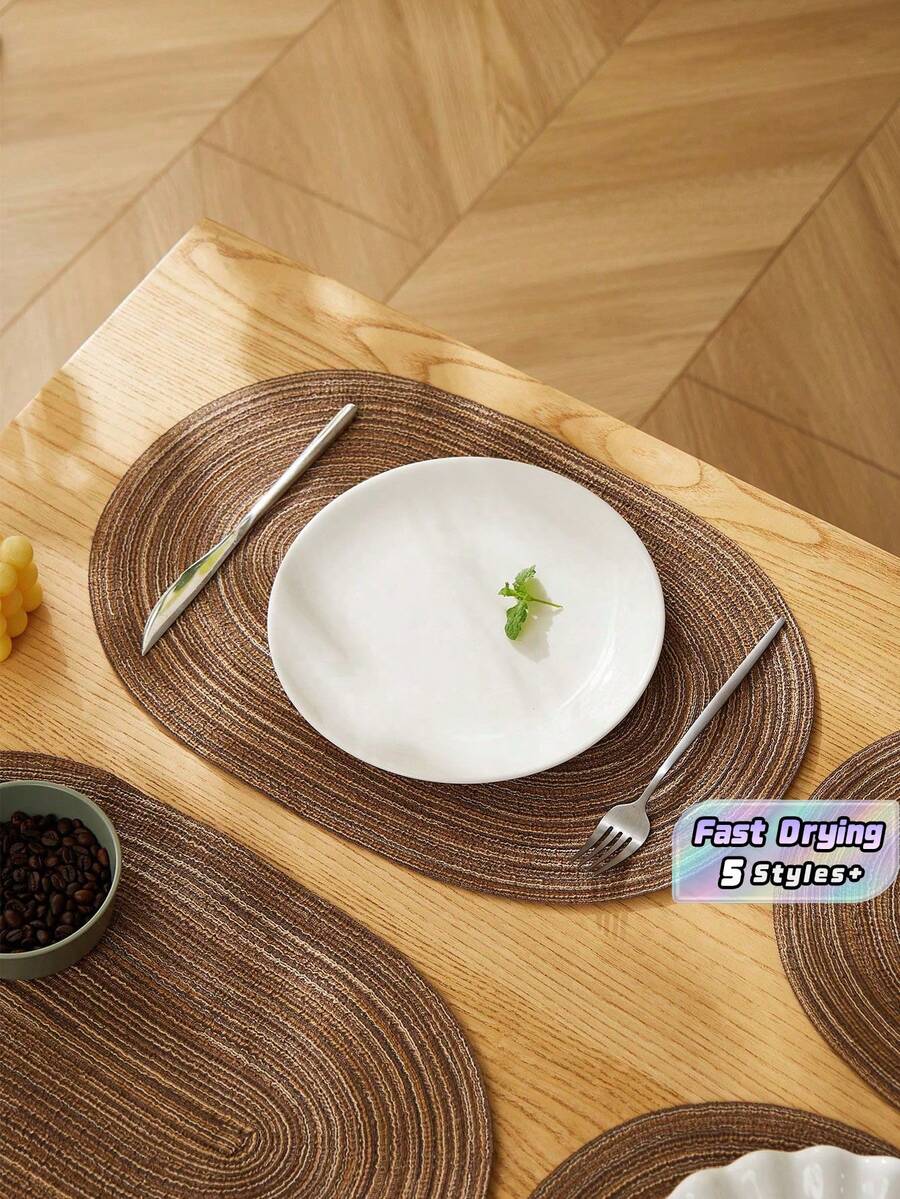 1 cái 2 cái 4 cái 6 cái 8 cái Tấm lót bàn hình bầu dục bằng đá diatomite màu cà phê sữa đơn giản, siêu thấm hút, nhanh khô, chống trượt, dùng cho bàn ăn nhà bếp, phòng tắm. - màu nâu - Xem 1