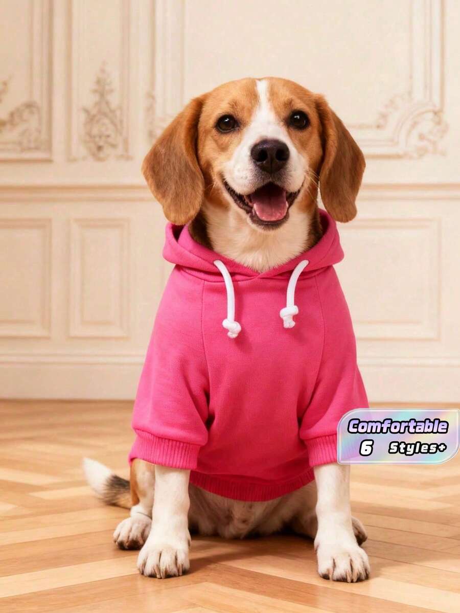 Pet Clothing - Universal Coat For Dogs And Cats. Casual Two-Strap Fleece-Lined Warm Sweater. - Hot Pink - View 1