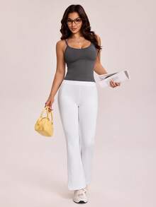 WanderVale Women's Solid Color Casual Sexy Versatile Daily Wear Camisole Top Golf Pastal Summer - Grey - View 6