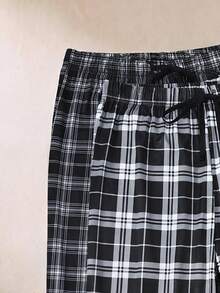 Manfinity Underwear&Sleepwear Basics Quần dài mặc nhà nam Manfinity mùa xuân/hè, kiểu dáng cơ bản, thoải mái, họa tiết kẻ caro đen trắng, gồm 2 chiếc. - Nhiều màu - Xem 3