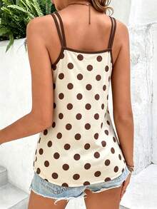 EMERY ROSE Atasan Camisole Kasual Wanita Ukuran Besar Motif Polkadot Serbaguna untuk Pemakaian Sehari-hari - MultiWarna - View 2