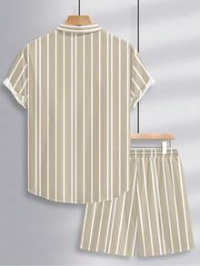 Alderstead Men's Striped Short Sleeve Shirt And Shorts Set - Multicolor - View 4
