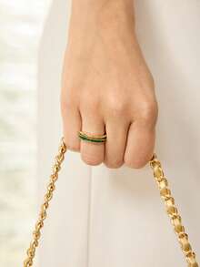 MOTF PREMIUM ANILLO BAÑADO EN ORO DE 18K - Verde - Ver 3