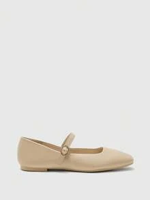 CUCCOO BIZCHIC Solid Color Fashionable Comfortable Casual Flat Shoes, Suitable For Daily Commute Spring Shoes - Apricot - View 2