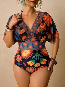 Travachic Plus Size Women Floral Print 2 In 1 Swimsuit Bathing Suits For Women - Multicolor - View 3