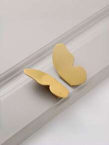 Cirelle 1pc Metal Butterfly Cabinet Knob, Brushed Gold Decorative Drawer Pull, Modern Minimalist Butterfly Handle For Wardrobe & Dresser - Yellow - View 14