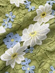 Ellevyn Romantic Lace Spaghetti Strap Dress, Suitable For Parties & Summer Wear - Green - View 5