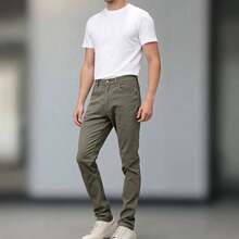 Pantalon Gabardina Para Hombre - Verde militar - Ver 2