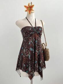 Elamini Gaun Liburan Wanita Bermotif, Aneka Warna - MultiWarna - View 4