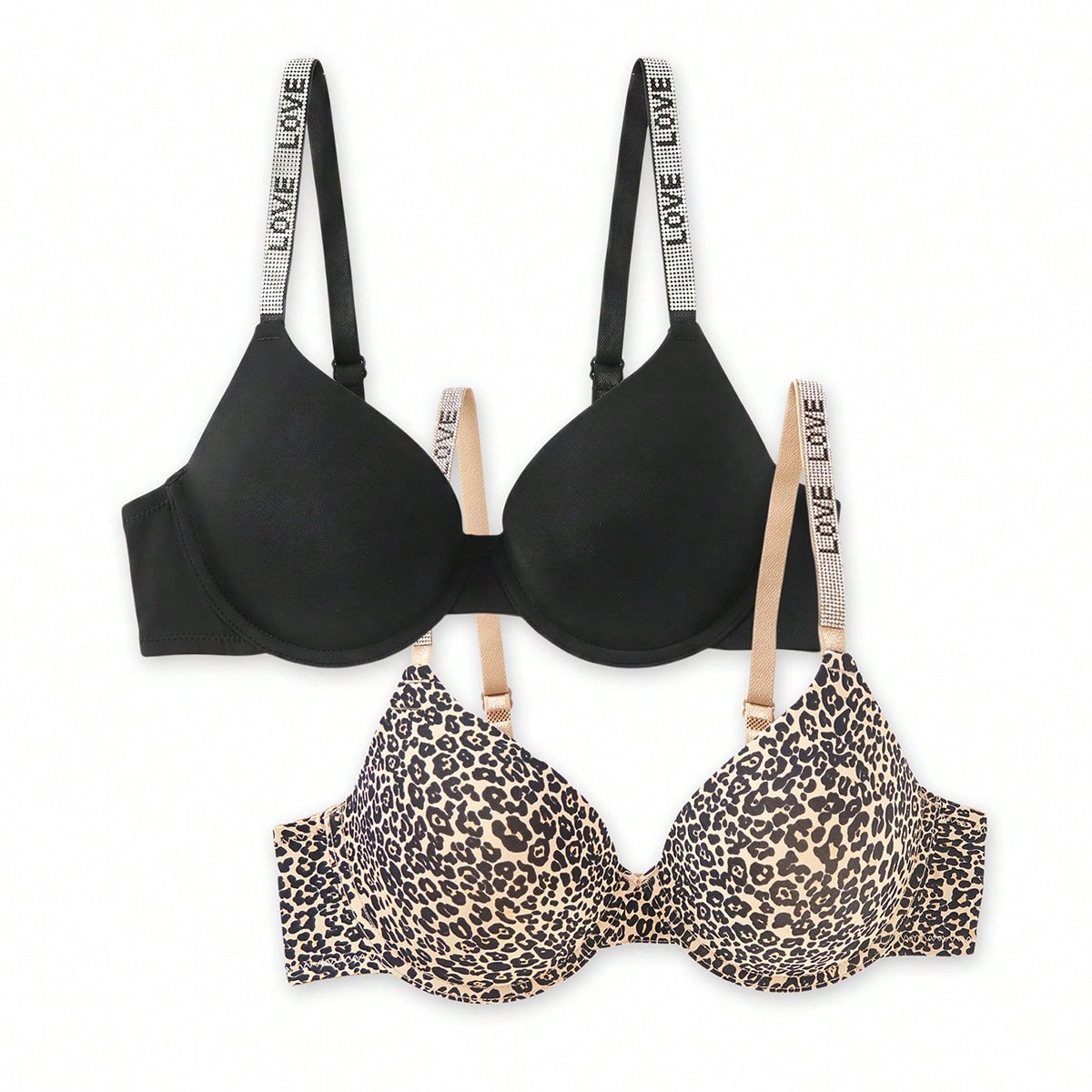 Piezas Sujetador con estampado de leopardo de moda para mujer, Top con estampado de guepardo