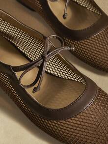 Rosivie Women's Bow Design Casual Versatile Fashion Flat Shoes - Coffee Brown - View 6