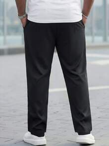 DRIVNCORE Plus Size Men's Solid Color Pocket Casual Cone-Shape Pants - Black - View 2