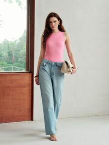 MOTF PREMIUM ÁO TANK TOP NỮ CỔ TRÒN MÀU TRƠN DÁNG ÔM SÁT - Màu Hồng Tươi - Xem 7