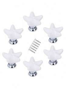 6PCS Ceramic Starfish Drawer Pulls Starfish Drawer Knobs Beach Ocean Theme Nautical For Bedroom Dresser Cabinet Kitchen Drawer Handles Home Decor Hardware Accessories - Multicolor - View 11