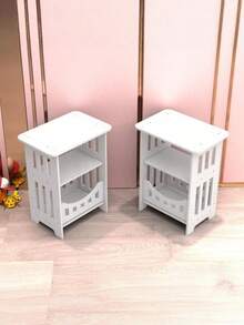 1 pieza Mesa de centro cuadrada para espacios pequeños, mesa auxiliar nórdica mini, mesita de noche moderna para dormitorio, mesa final compacta para sala de estar - Multicolor - Ver 3