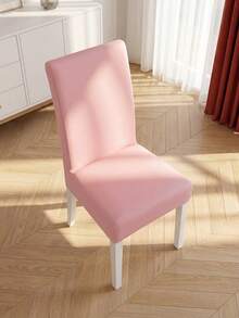 4pcs/6pcs/8pcs/10pcs Plain Chair Covers, Modern Stretchable Polyester Fiber Chair Slipcovers, Suitable For Living Room, Dining Room, Bedroom, All Seasons - Pink - View 4